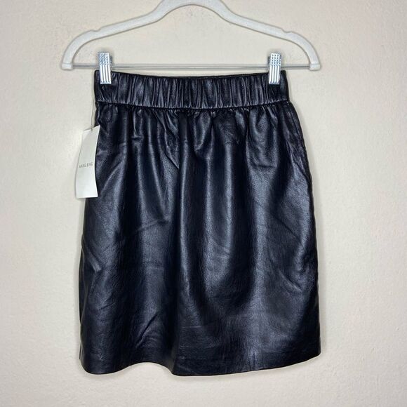 NWT Anine Bing Soto Vegan Leather Mini Black  Skirt Size XS - Picture 9 of 15